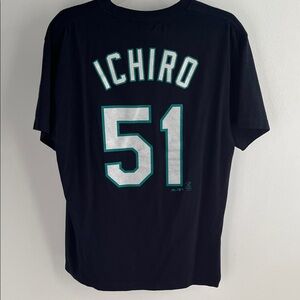 Majestic Ichiro #51 Tee with Teal and silver Trim Japan edition